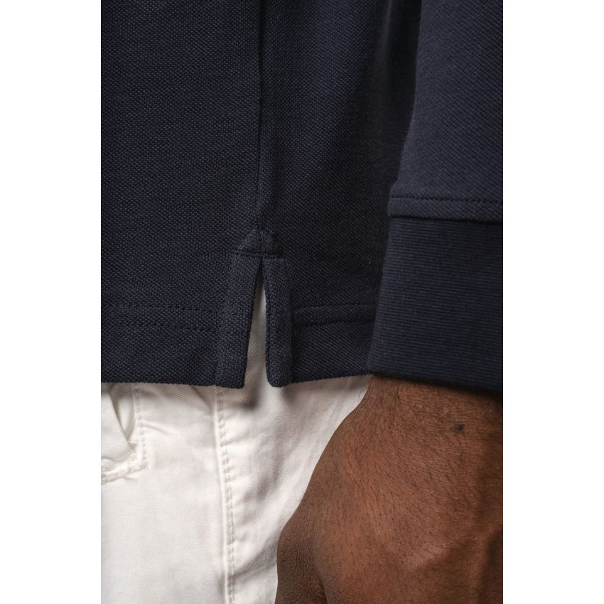 Polo en maille piquée manches longues Bio180 pour homme