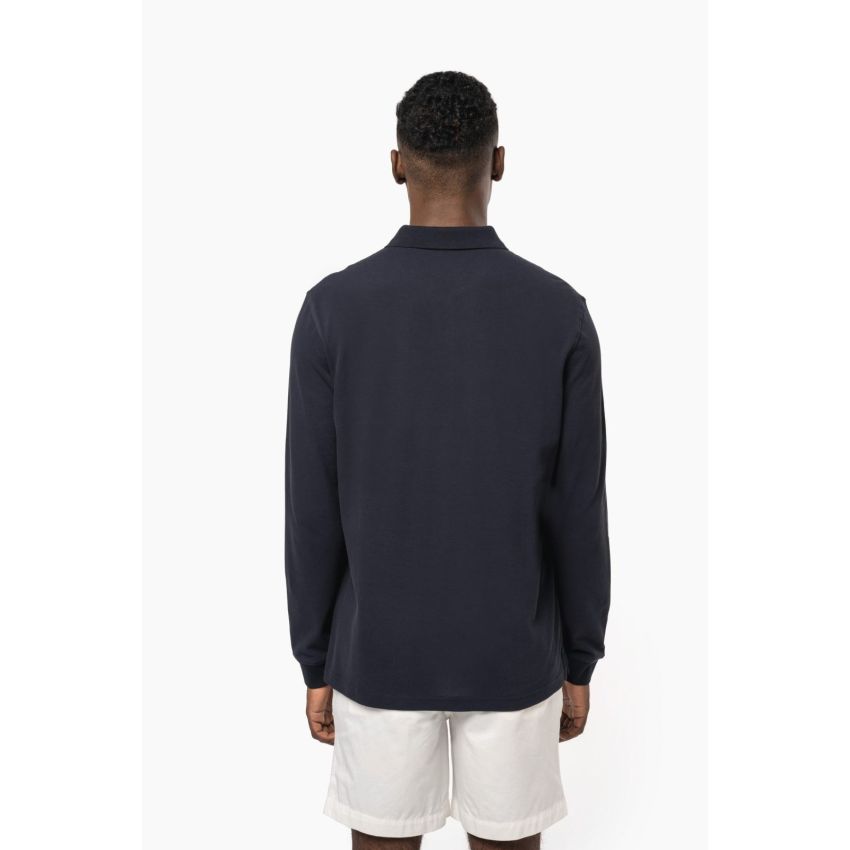 Polo en maille piquée manches longues Bio180 pour homme