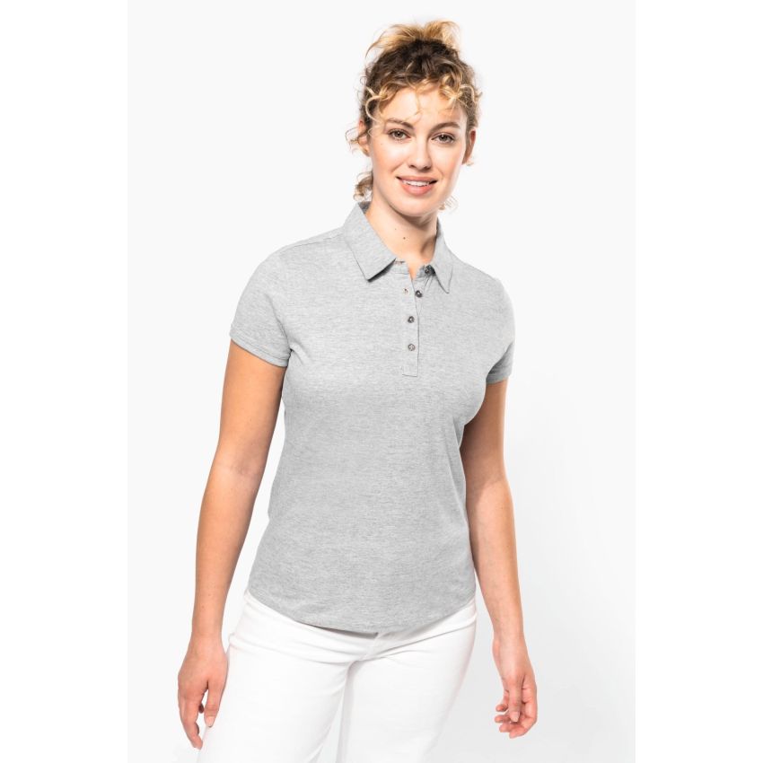 Polo en jersey femme à manches courtes