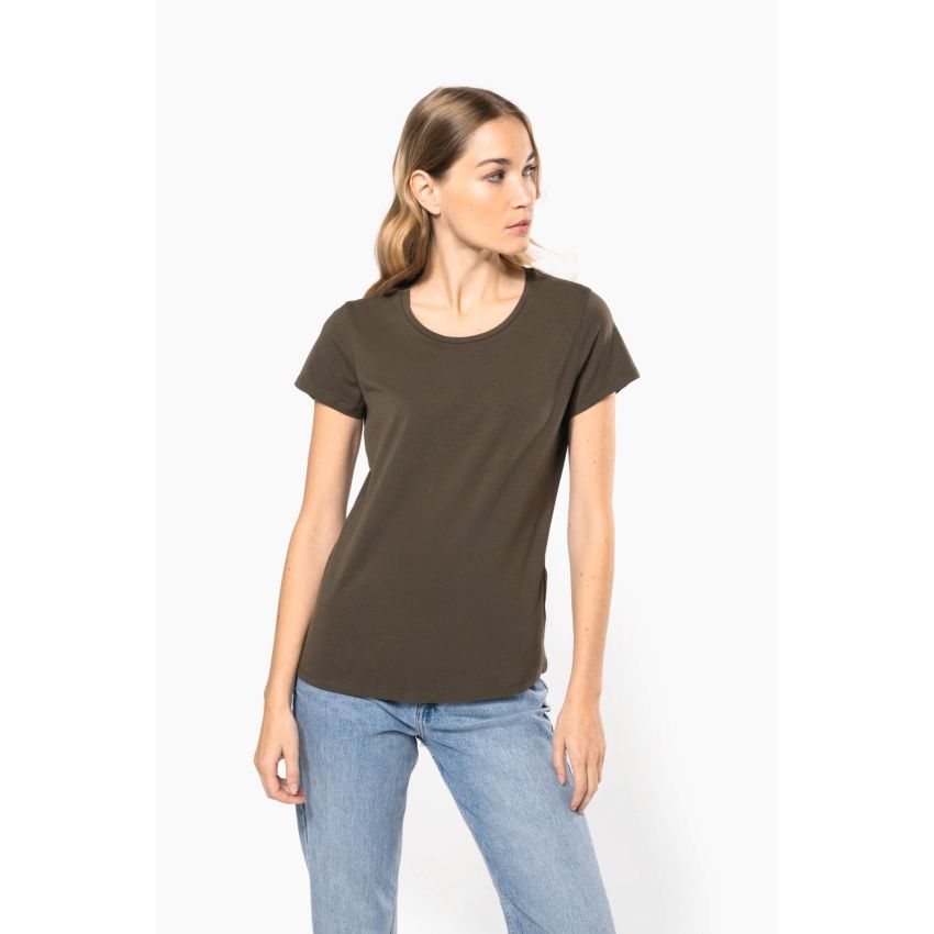 T-shirt femme à col rond et manches courtes