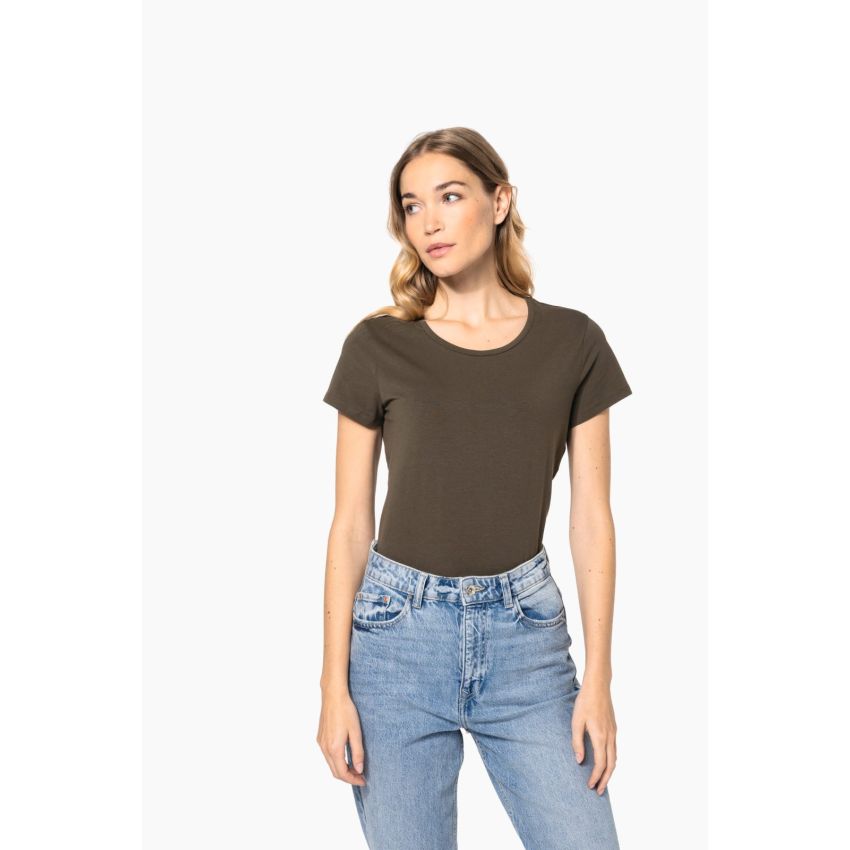 T-shirt femme à col rond et manches courtes