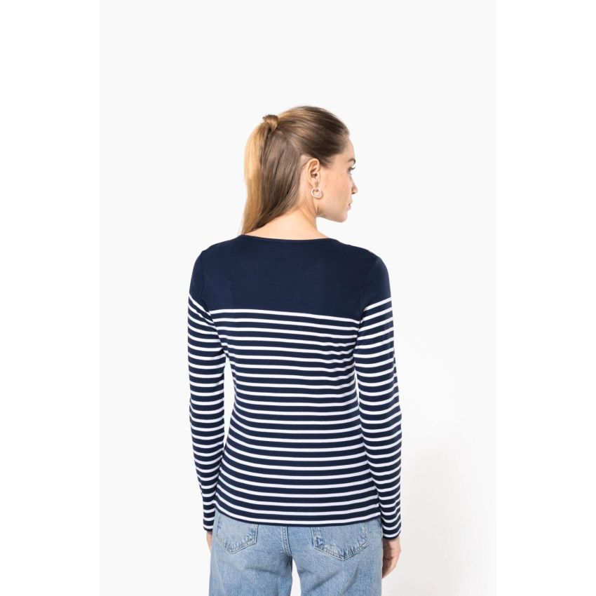 T-shirt femme style marin à manches longues