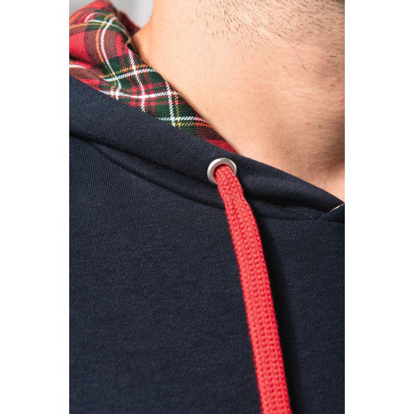 Sweat à capuche unisexe à imprimé contrastant