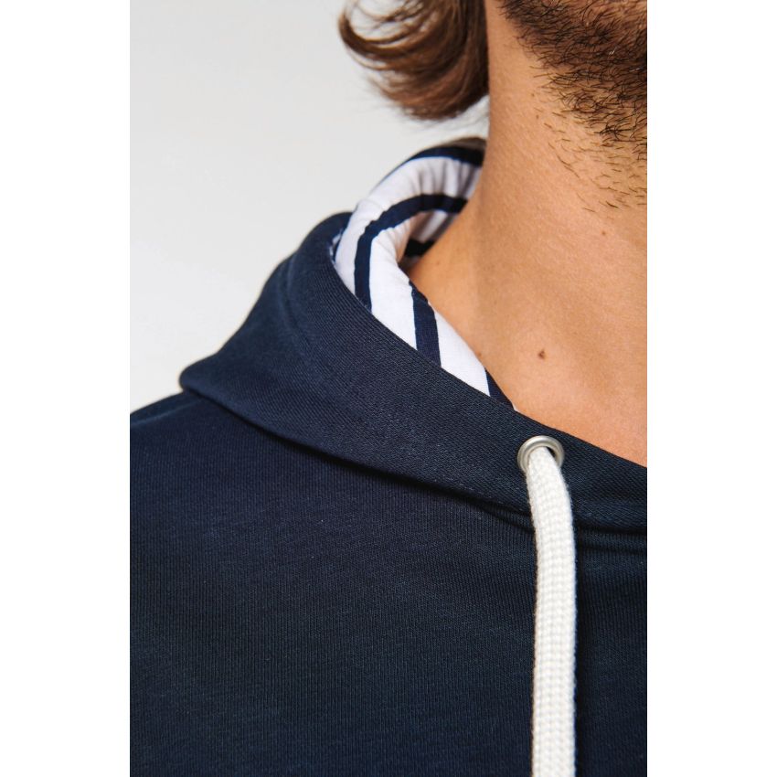 Sweat à capuche unisexe à imprimé contrastant