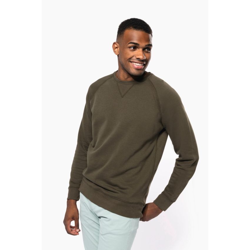 Sweat-shirt BIO pour homme à col rond et manches raglan