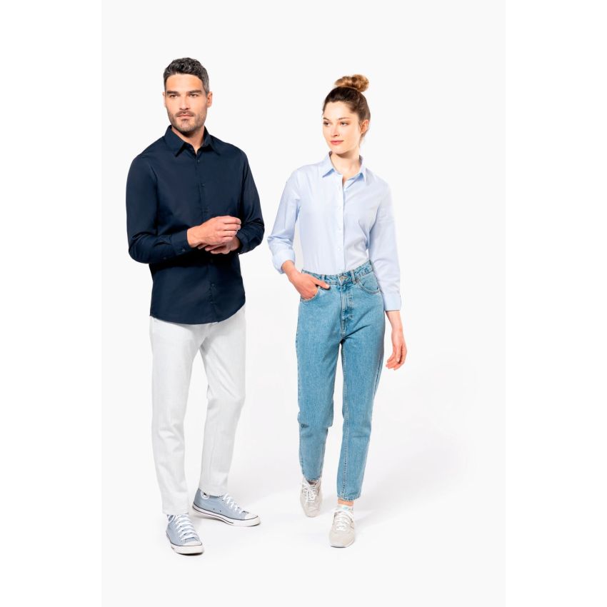 Chemise homme en popeline à manches longues