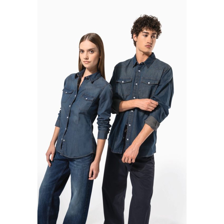 Chemise en jean à manches longues