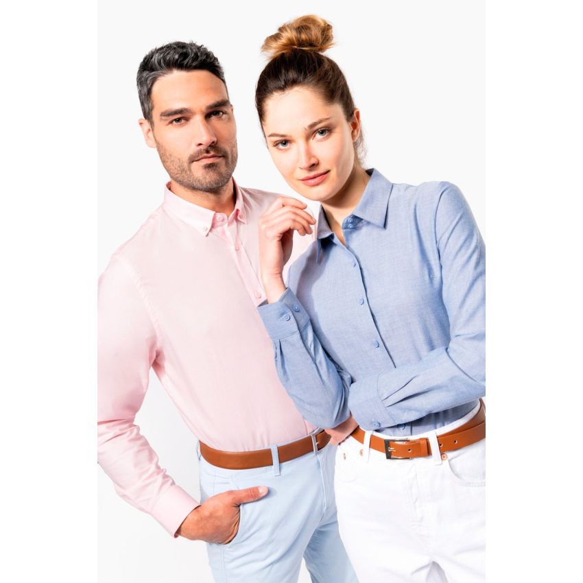 Chemise femme manches longues en Oxford facile d'entretien