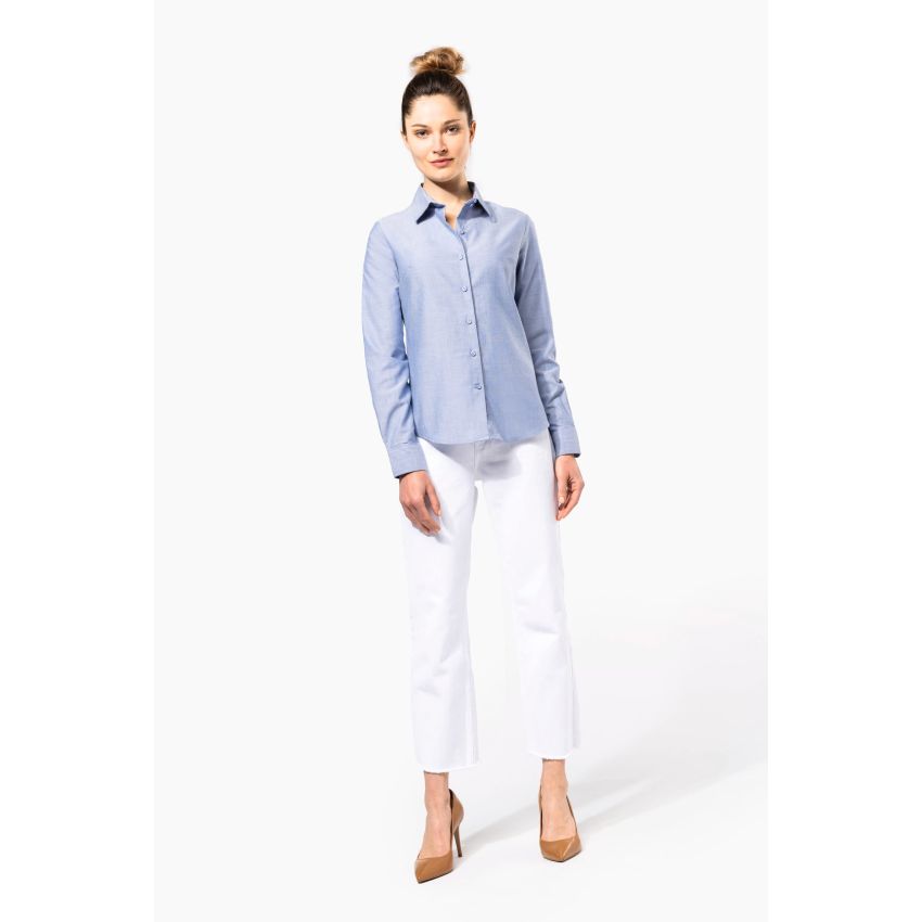 Chemise femme manches longues en Oxford facile d'entretien