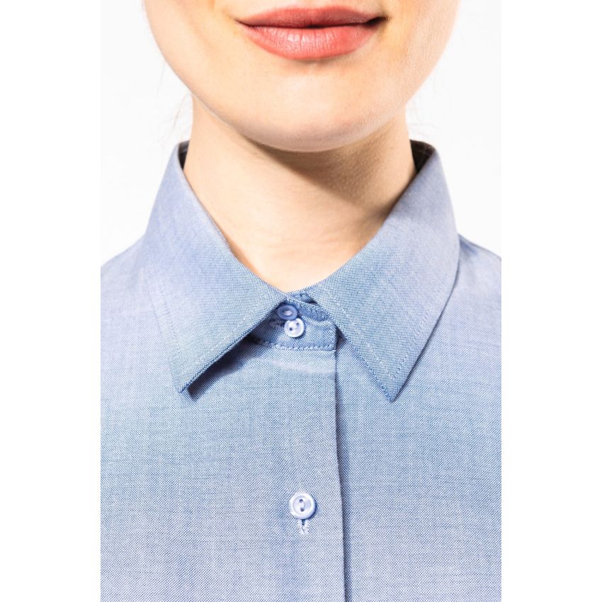 Chemise femme manches longues en Oxford facile d'entretien