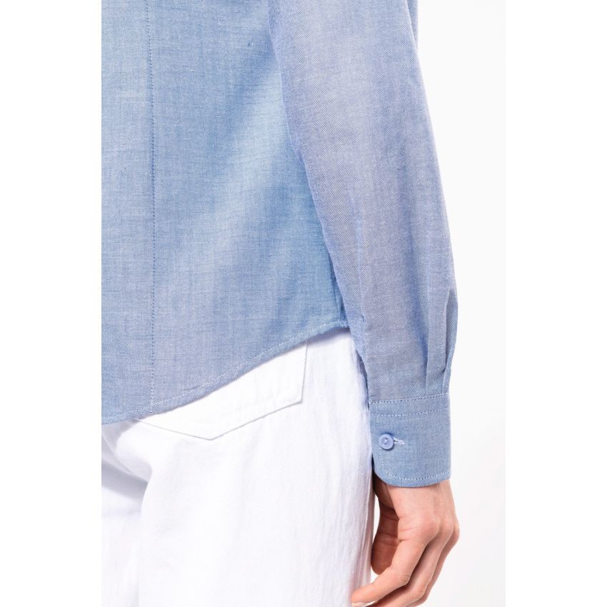 Chemise femme manches longues en Oxford facile d'entretien