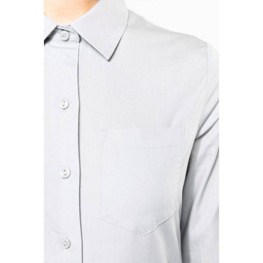 Chemise femme à manches longues en popeline entretien facile