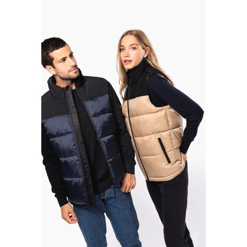 Gilet matelassé bicolore unisexe