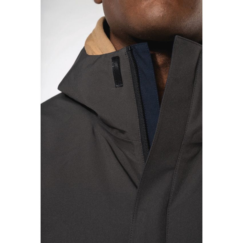 Parka 3 en 1 imperméable à capuche bicolore unisexe