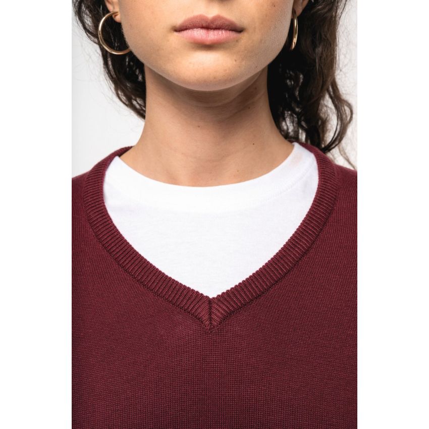 Pull femme col en V