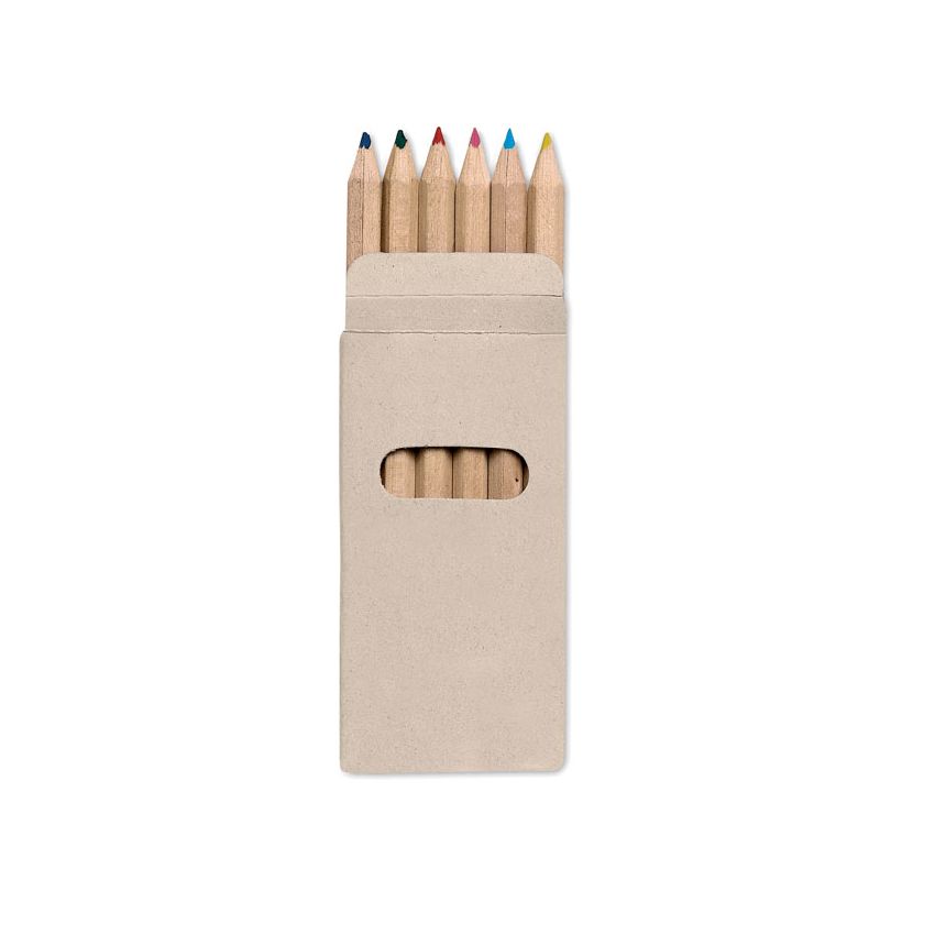 6 crayons de couleur en boîte