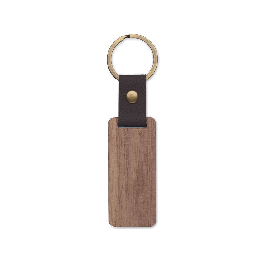 Porte-clés en noyer et PU