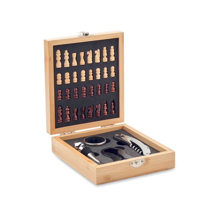 Set de vin avec plateau d’échecs