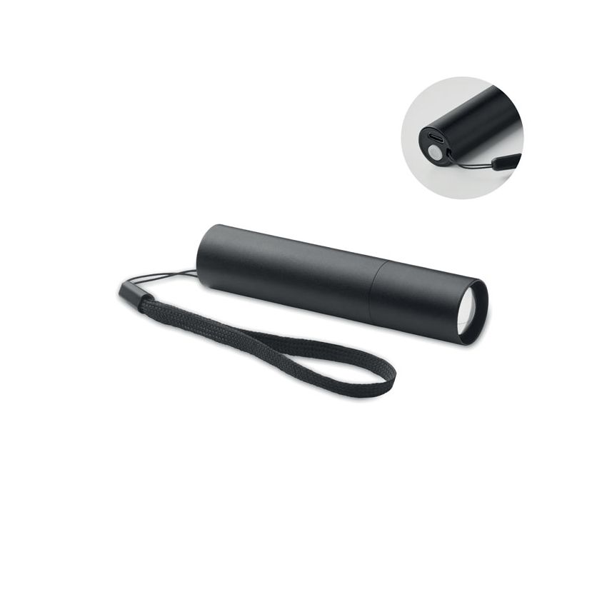Lampe torche rechargeable en aluminium