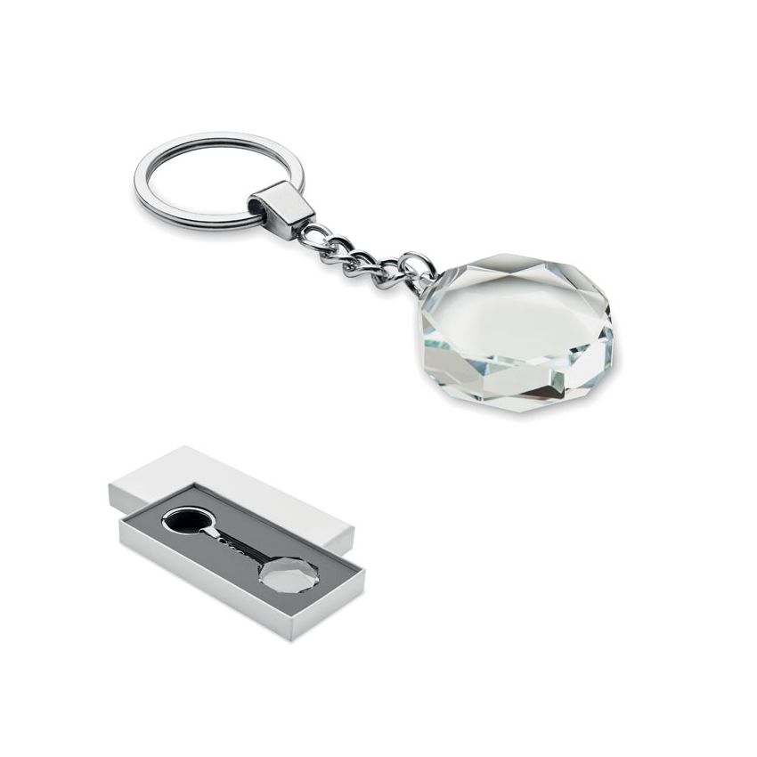 Porte-clés rond en verre