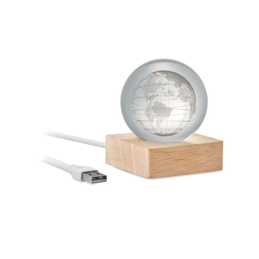 Boule en verre avec globe LED