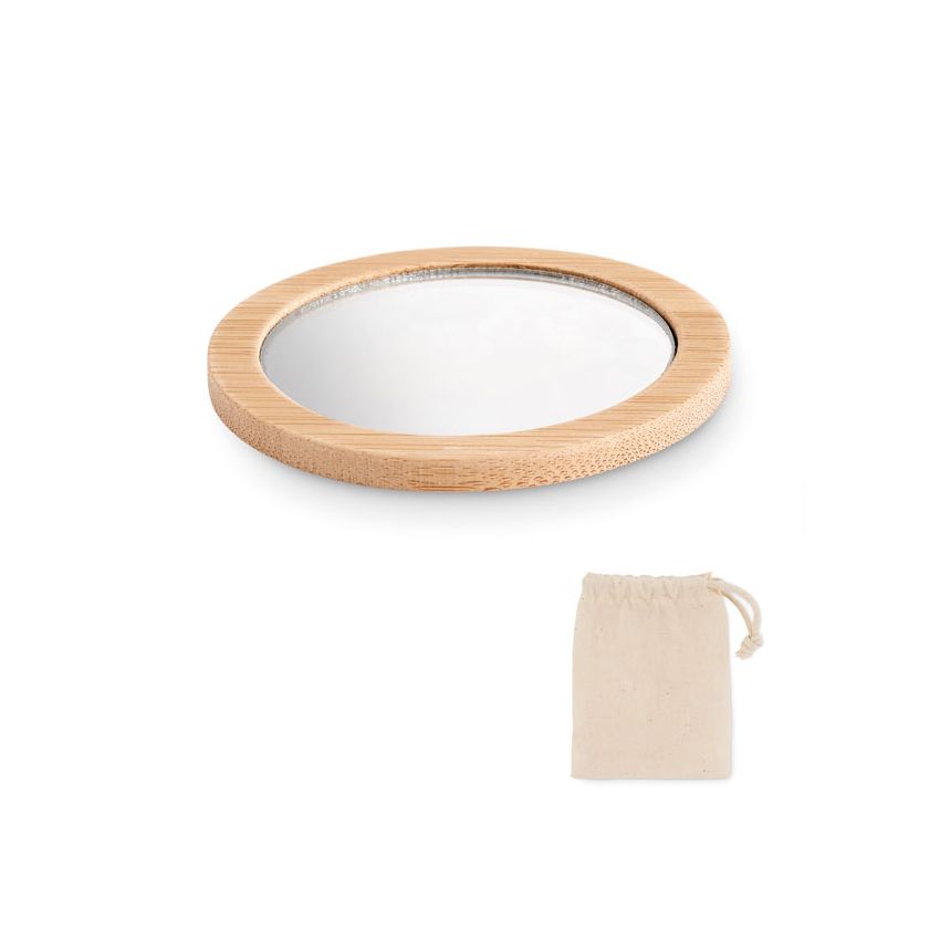 Miroir de maquillage en bambou