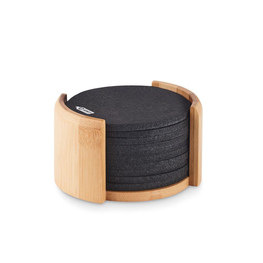 Sous-verres en RPET avec support