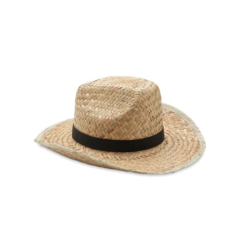 Chapeau de cow-boy en paille naturelle
