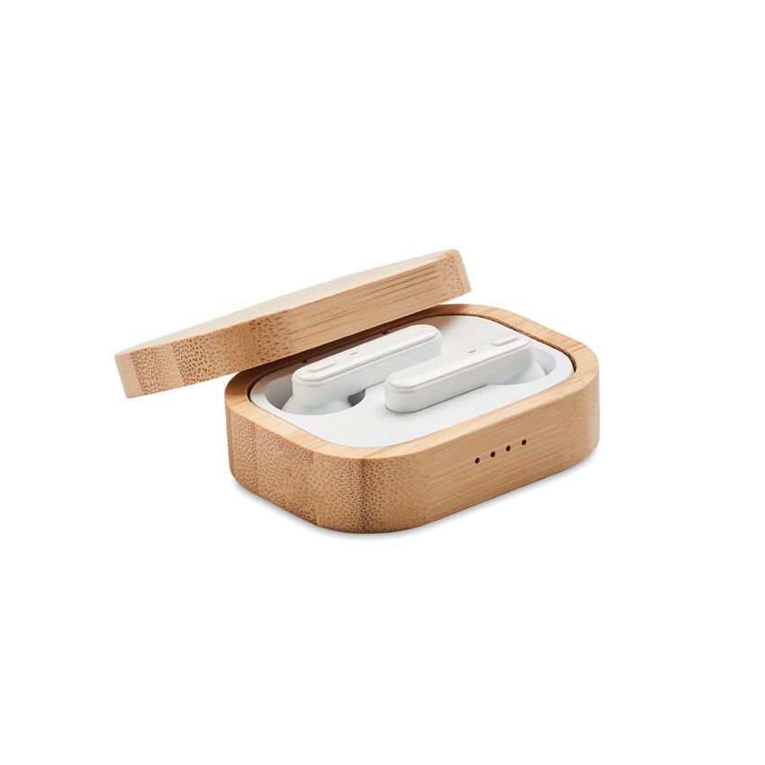 Écouteurs TWS en coffret en bambou