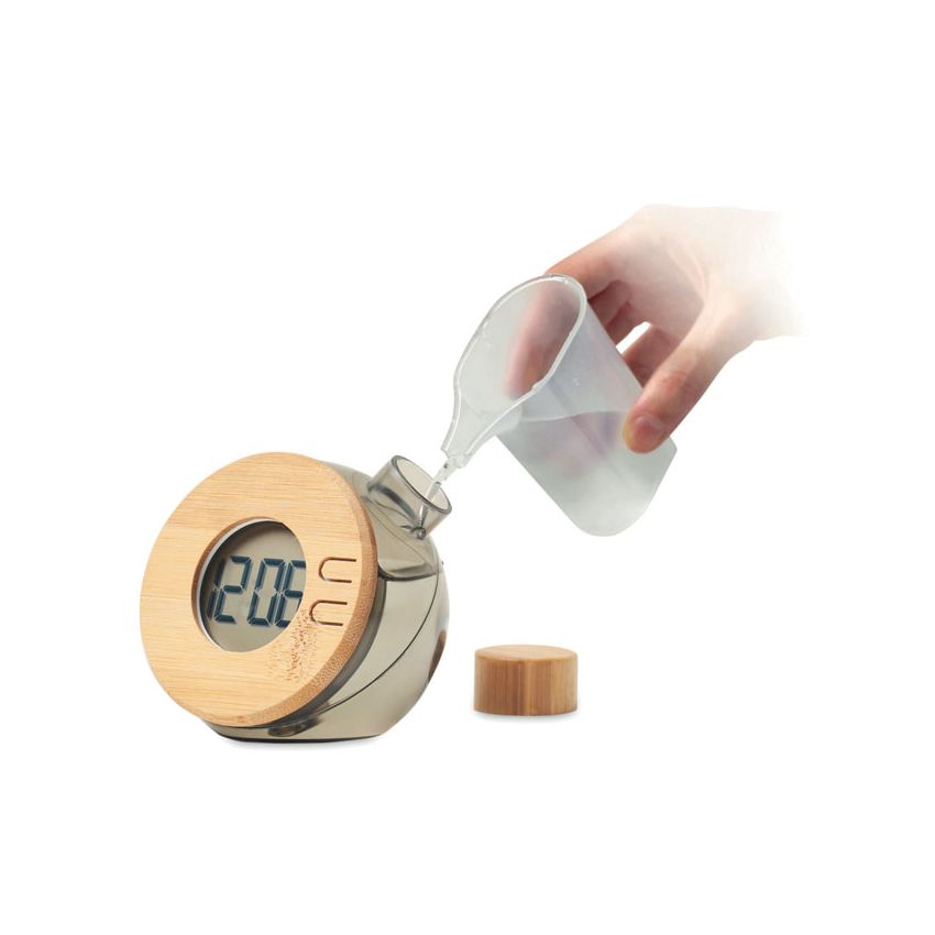 Horloge LCD en bambou à eau