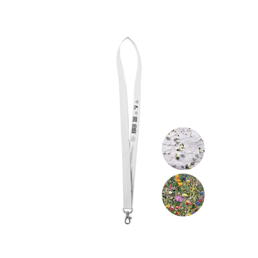 Lanière porte-badge en papier ensemencé