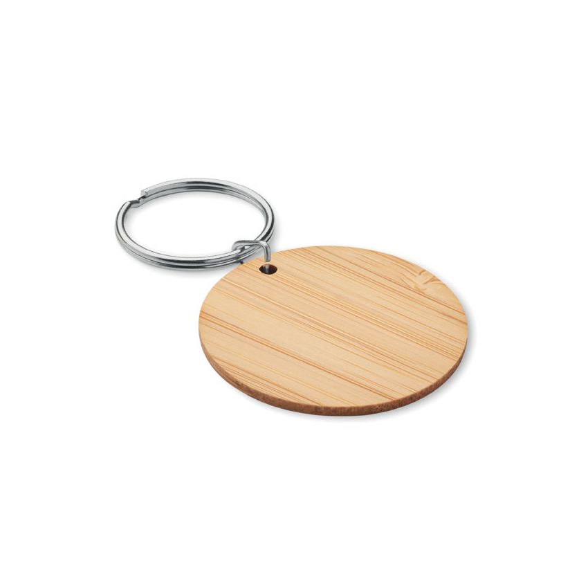 Porte-clés rond en bambou