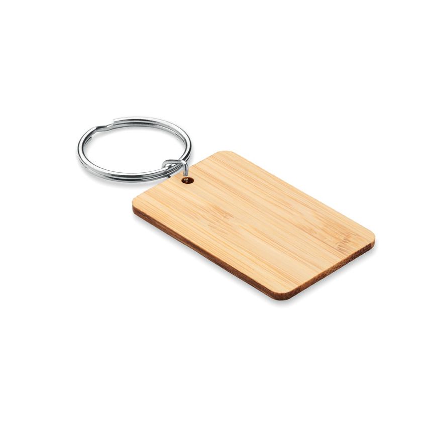 Porte-clés rectangulaire en bambou