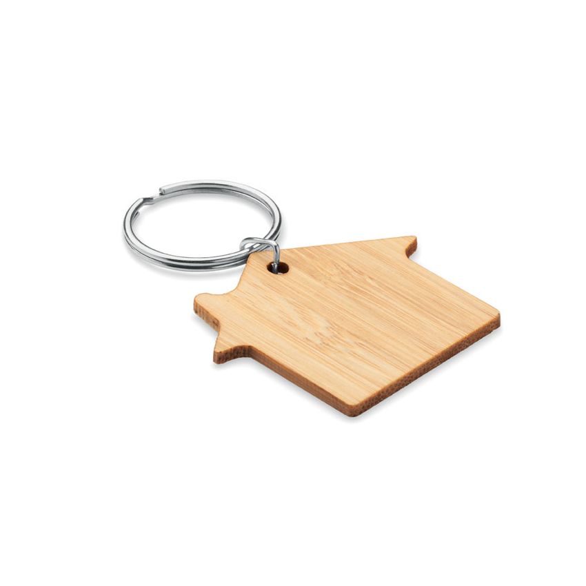 Porte-clés de maison en bambou