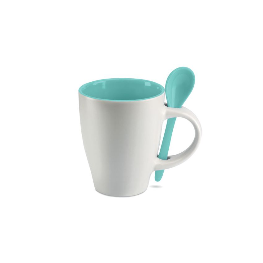 Mug bicolore avec cuillère 250 ml