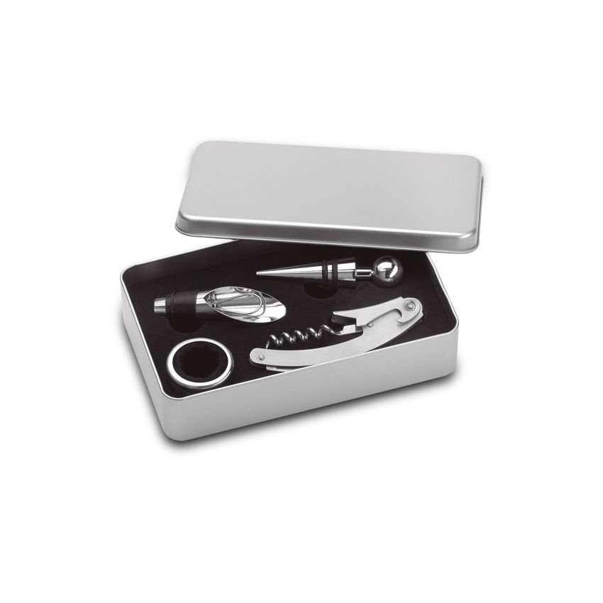Coffret de vin en boîte métallique
