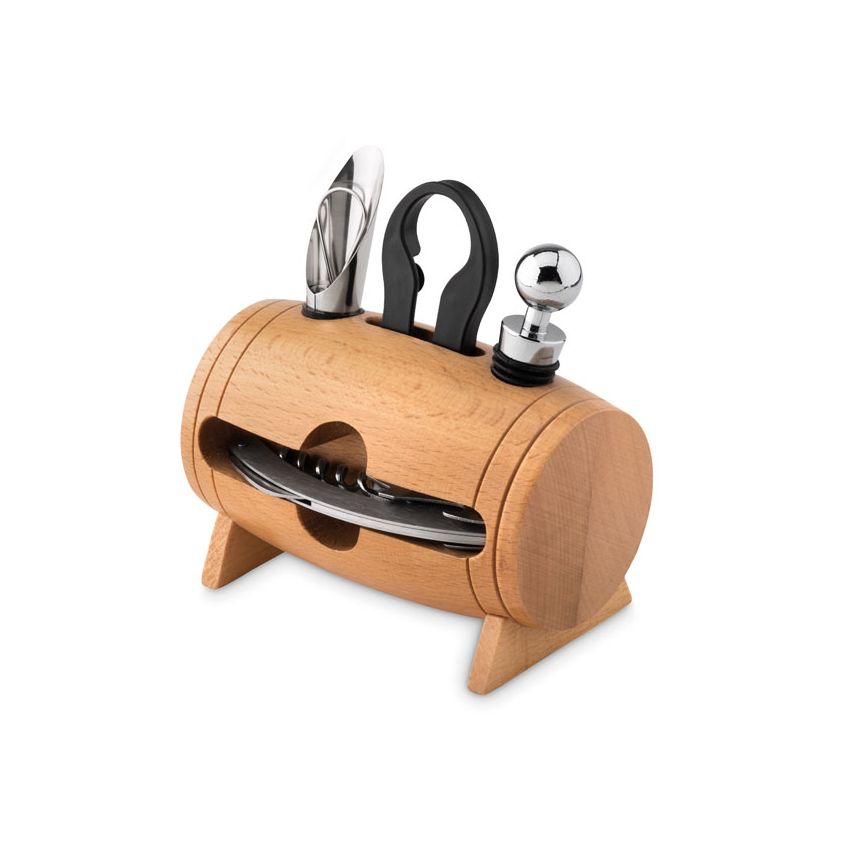 Set vin et support en bois