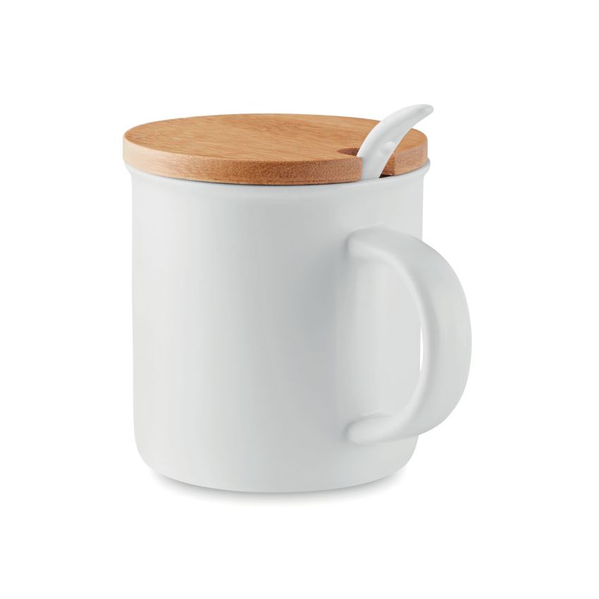 Tasse en porcelaine avec cuillère