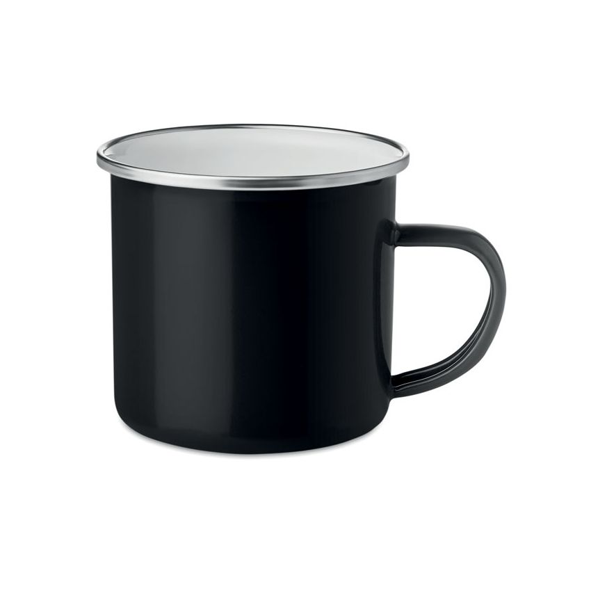 Tasse en métal émaillé
