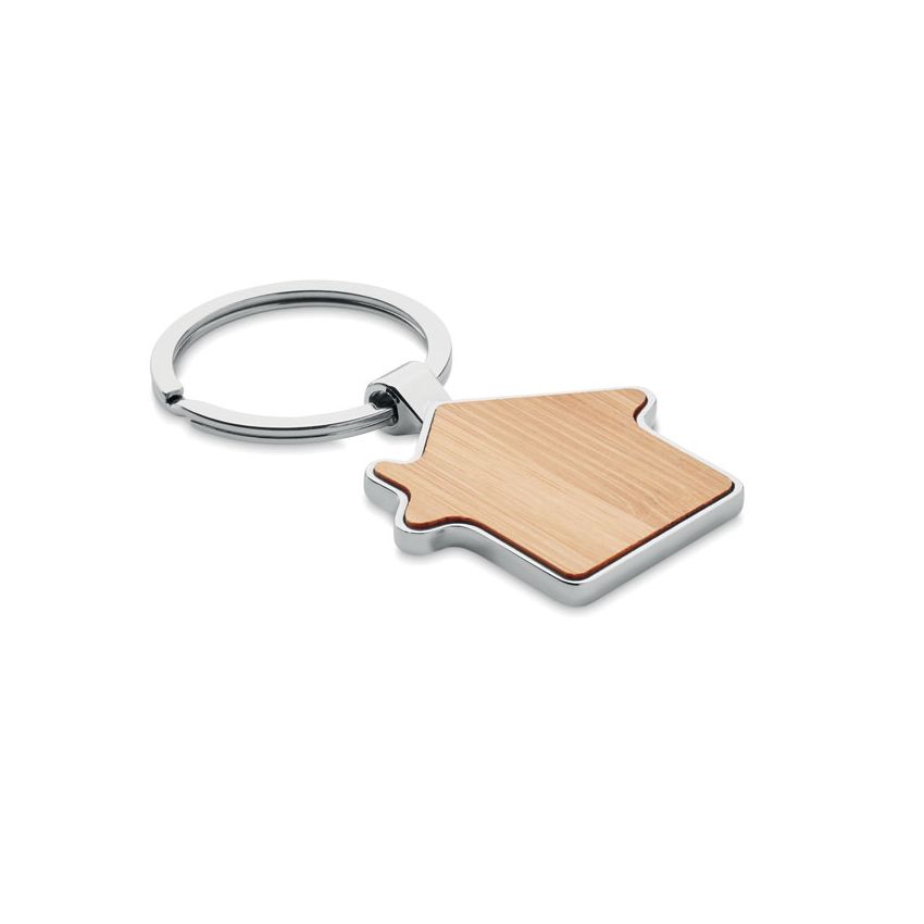 Porte-clés en métal et bambou
