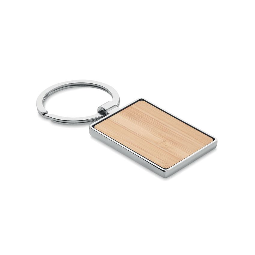 Porte-clés rectangulaire en bambou