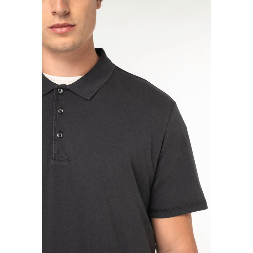 Polo éco-responsable à l’aspect délavé en jersey pour homme