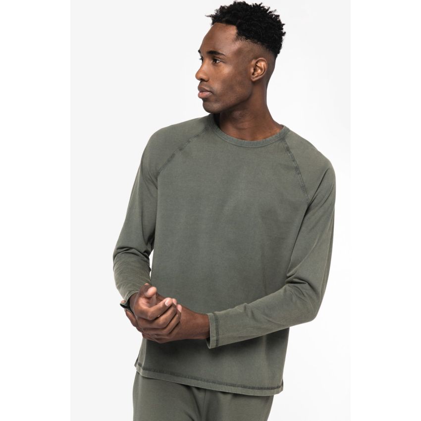 T-shirt éco-responsable raglan à manches longues pour homme