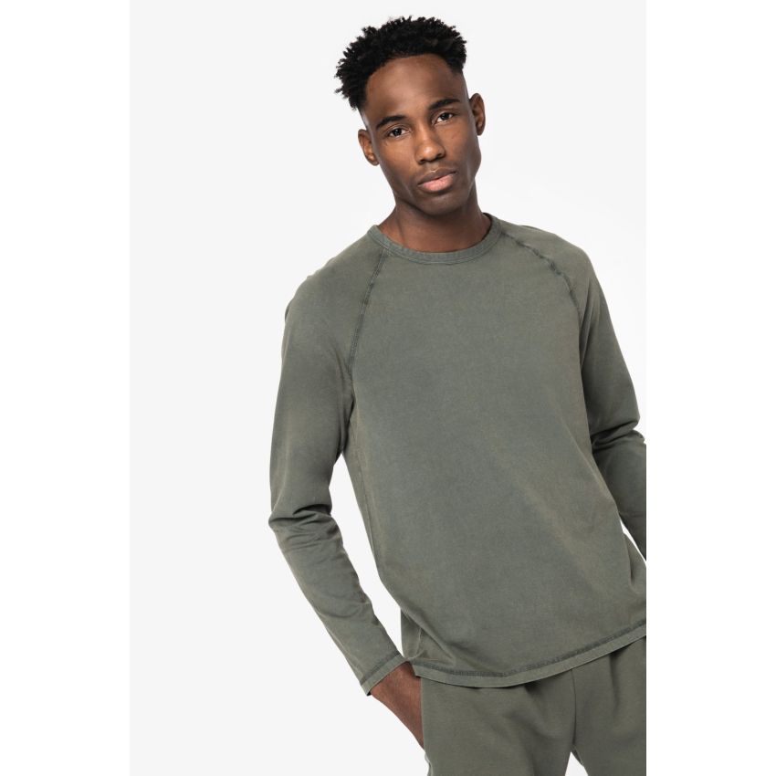 T-shirt éco-responsable raglan à manches longues pour homme