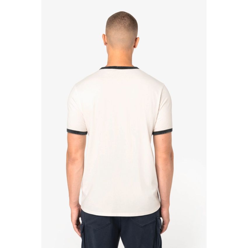 T-shirt ringer éco-responsable homme avec contrastes et aspect délavé