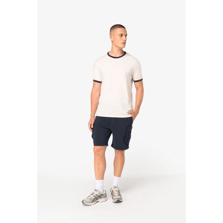 T-shirt ringer éco-responsable homme avec contrastes et aspect délavé