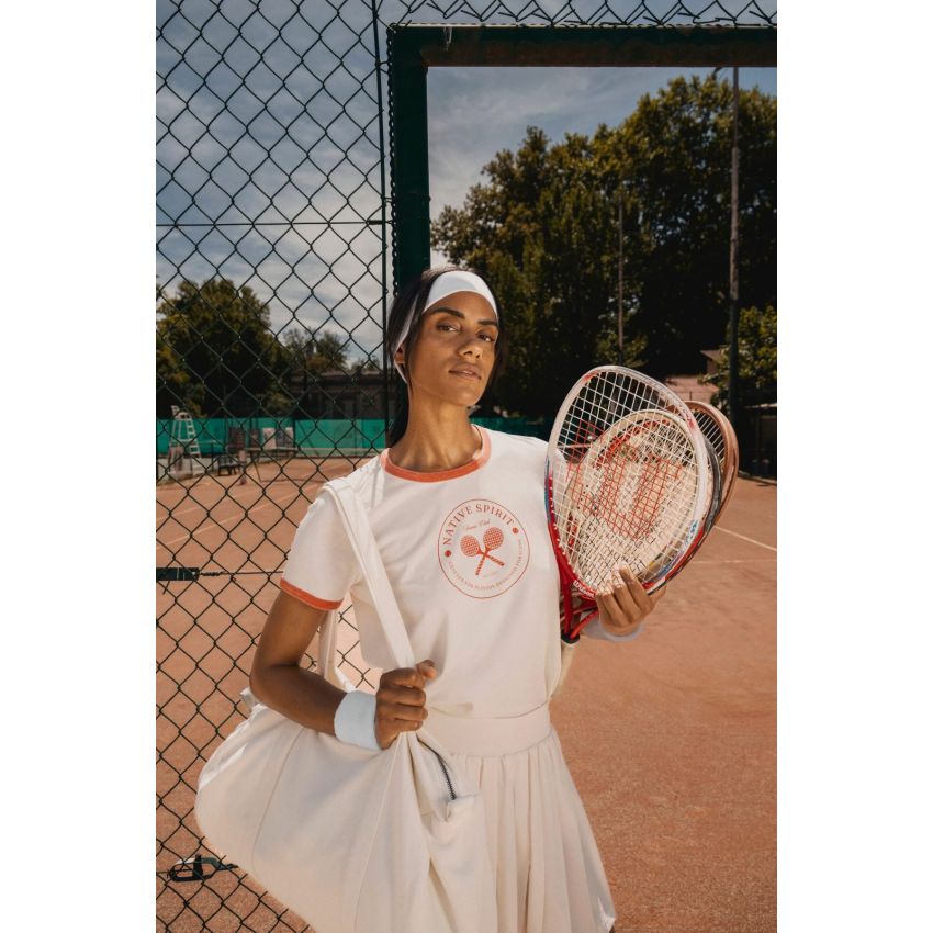 T-shirt ringer éco-responsable avec contrastes et aspect délavé pour femme