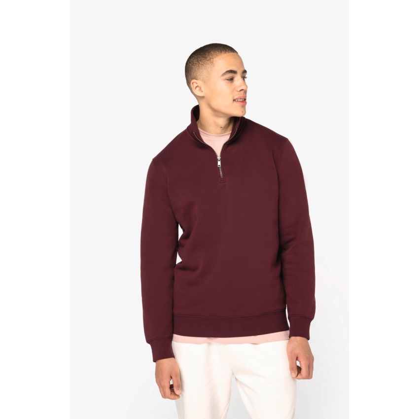 Sweat-shirt éco-responsable à col montant zippé 1/2 pour homme