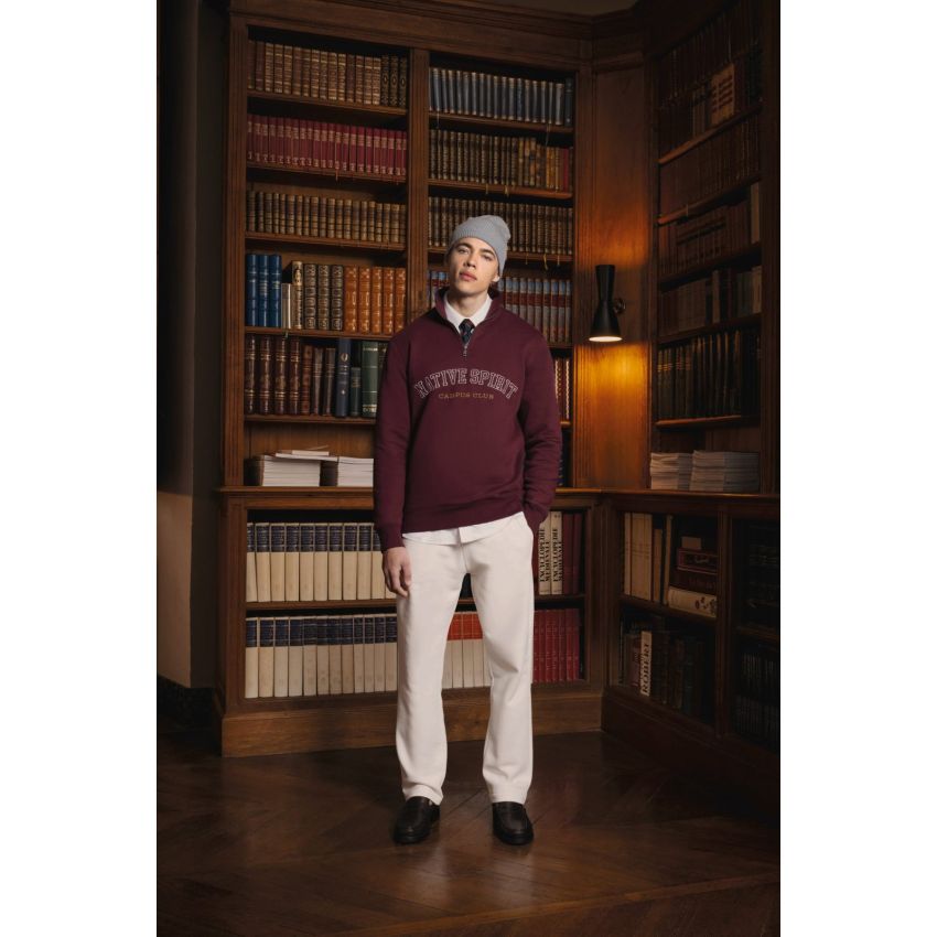 Sweat-shirt éco-responsable à col montant zippé 1/2 pour homme