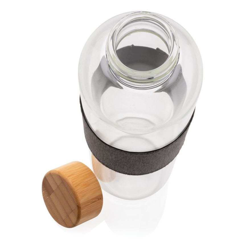 Bouteille Impact en verre borosilicate avec bambou